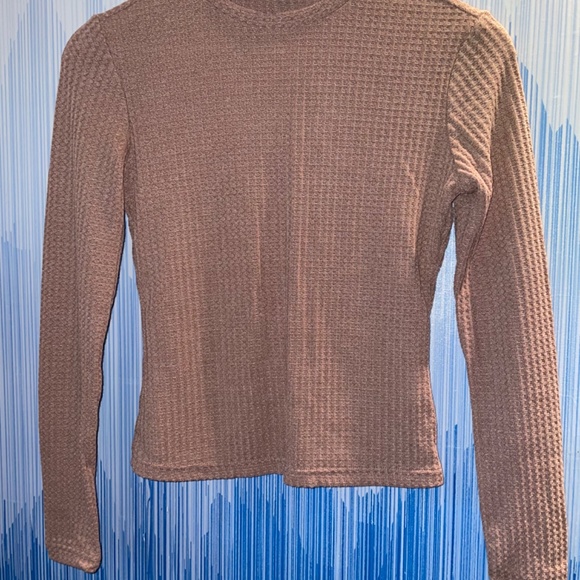 Apricot Waffle Knit Firm Fitting Tee - Picture 3 of 5